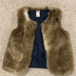 OshKosh B'gosh Brown Faux Fur Vest